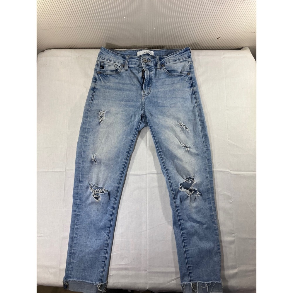Kancan Los Angeles Distressed Skinny Jeans Women's Size 27 Light Wash‎